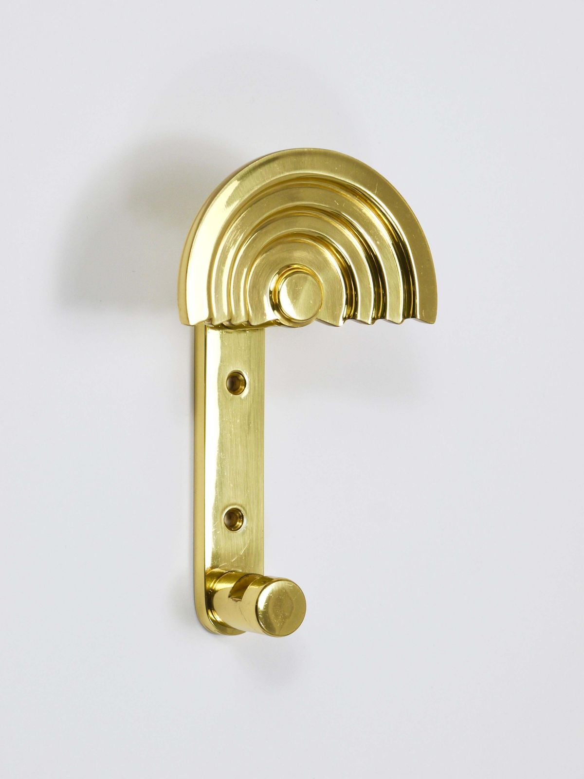 13x Ettore Sottsass Postmodern Brass Wall Coat Hooks, 1985, Valli & Valli Italy photo buy