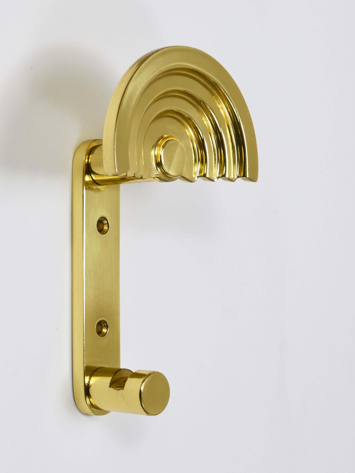 photo vinterior 13x Ettore Sottsass Postmodern Brass Wall Coat Hooks, 1985, Valli & Valli Italy