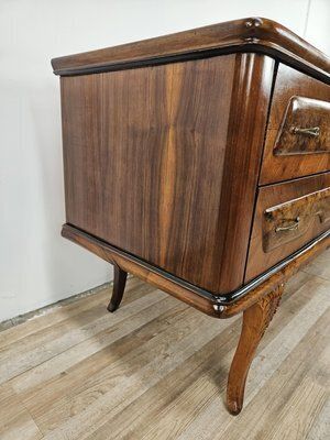 Mid Century Walnut Chest Of Drawers With Glass Top, 1950 photo for sale