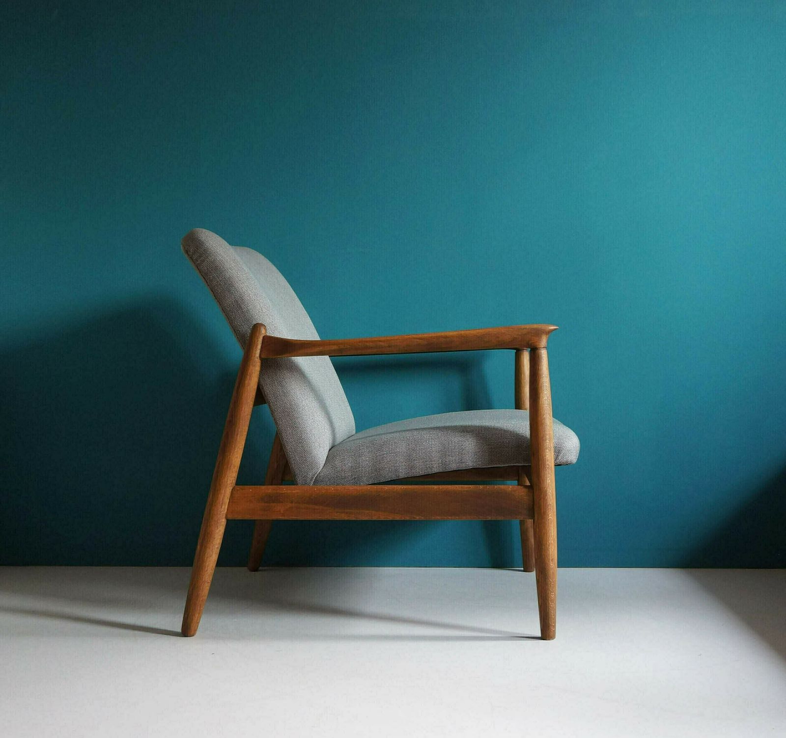 The Pari Of  Vintage Armchair Form Mid Century Designed By Edmund Homa, Gray Upholstery, Restored photo buy