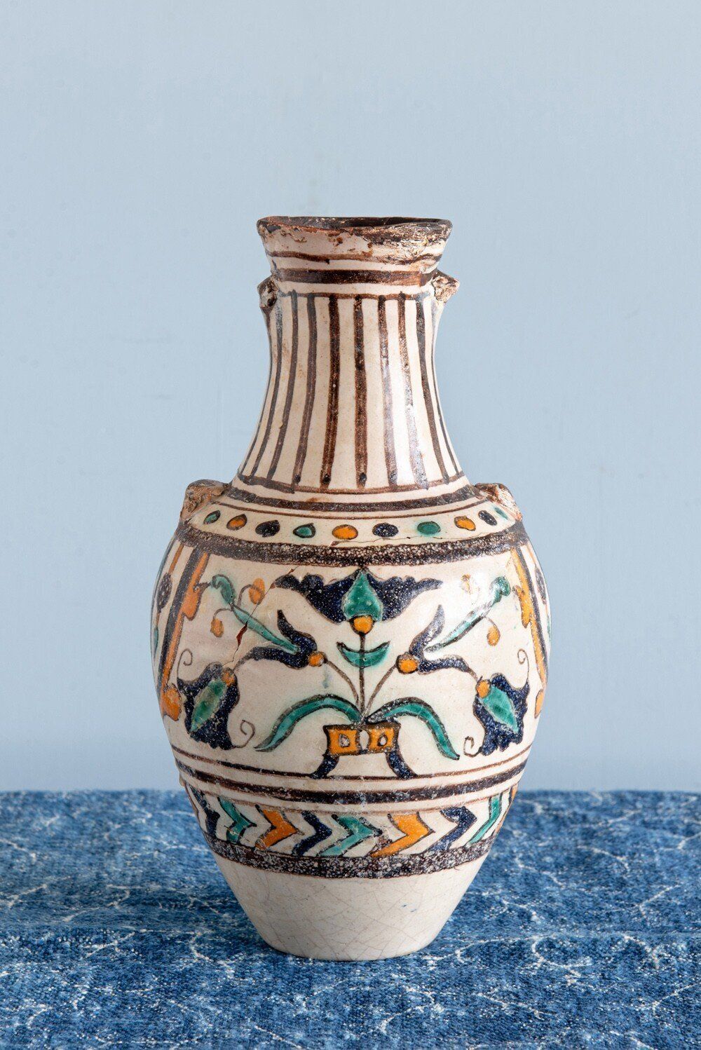 Tunisian Pottery, Qallalin Vase, 18th Century