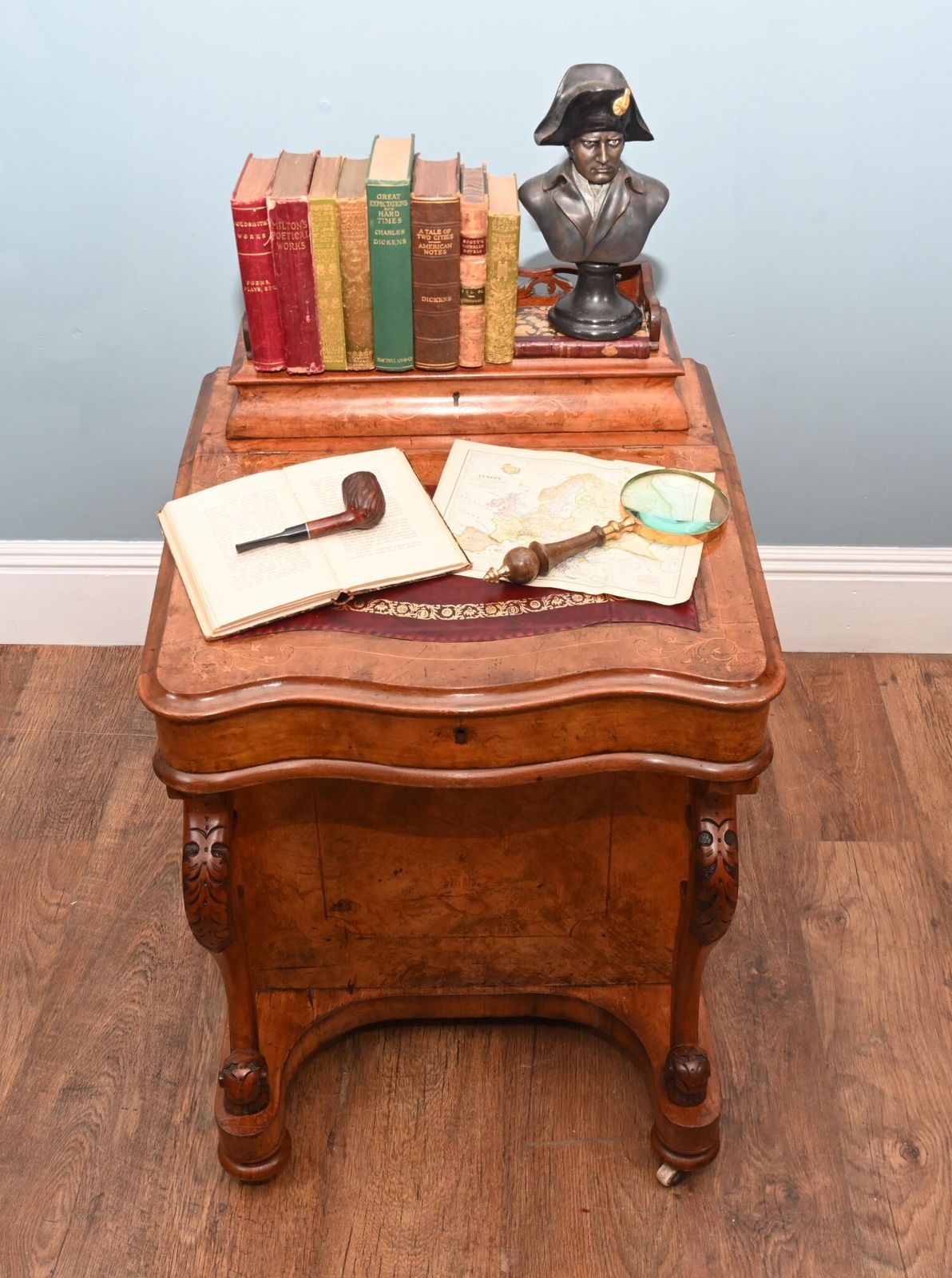 Victorian Davenport Desk Burr Walnut 1860 photo furniture