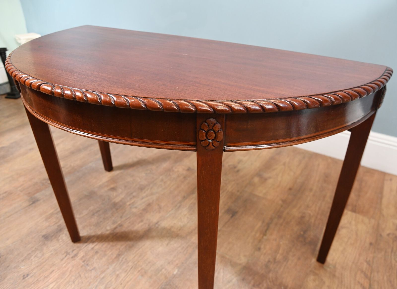 Furniture Pair George III Console Tables Mahogany Demi Lune 1790 photo