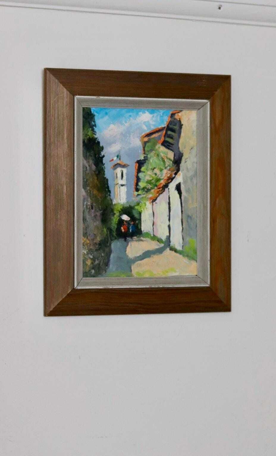 Original Swedish Oil On Board Painting "Morcote"   Vintage & Framed