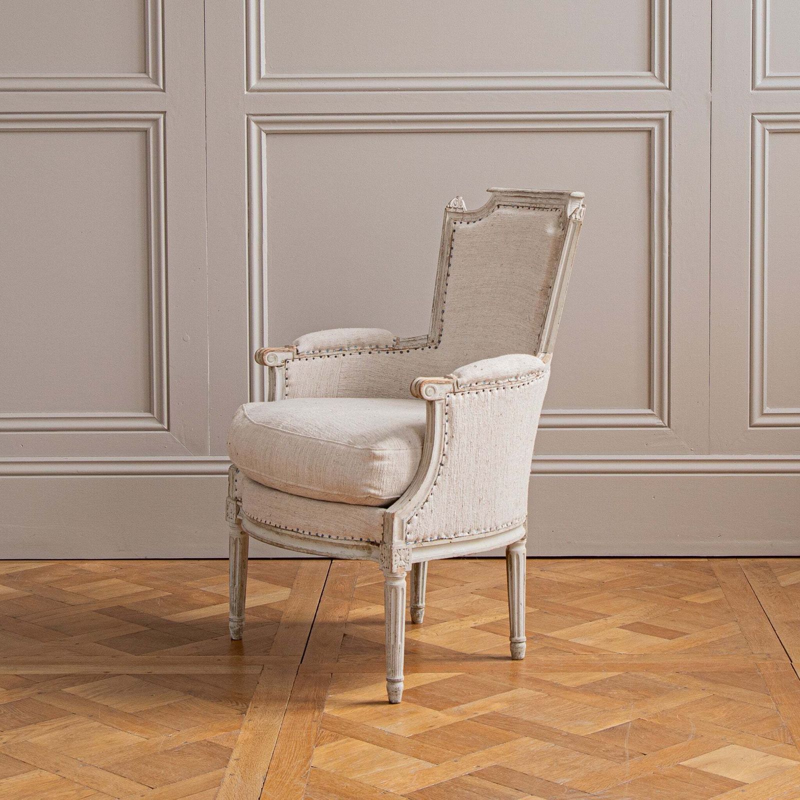 Antique White Bergere Armchairs Late 19th Century French Armchairs photo buy