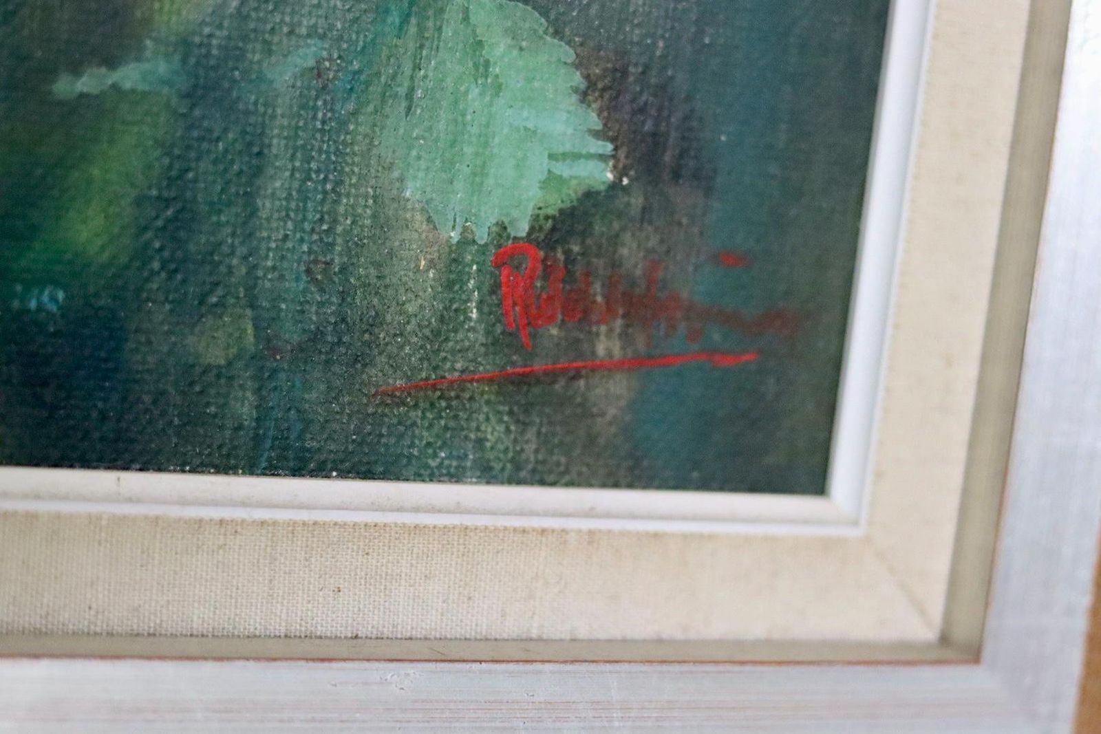 Swedish Mid Century Oil On Panel Painting" Flower Still Life, Roses" By Rune Wahlström   Vintage & Framed photo vinterior