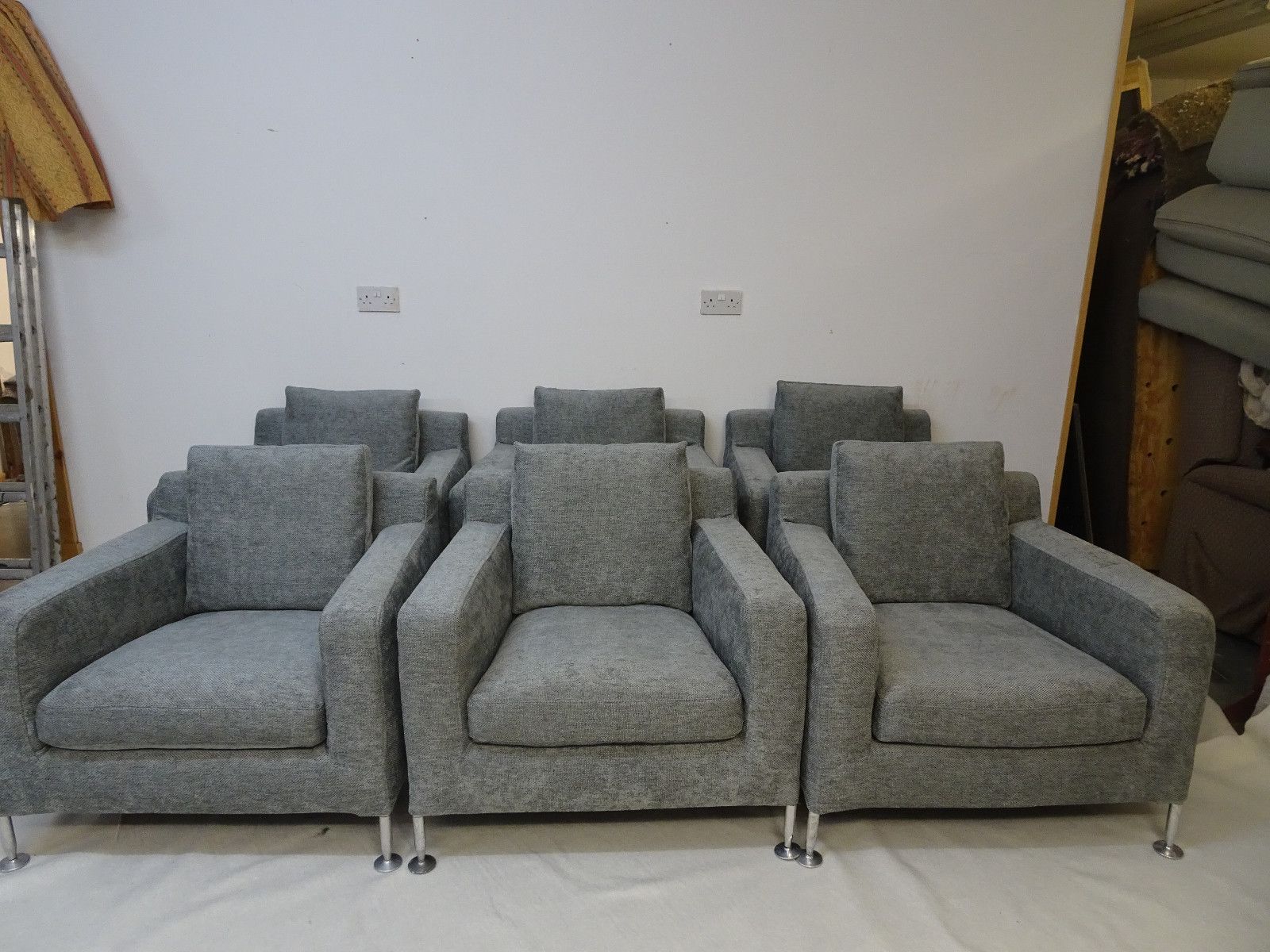 Furniture Bb Italia Harry Armchair In Grey Woven Fabric (3) Immaculate Condition photo