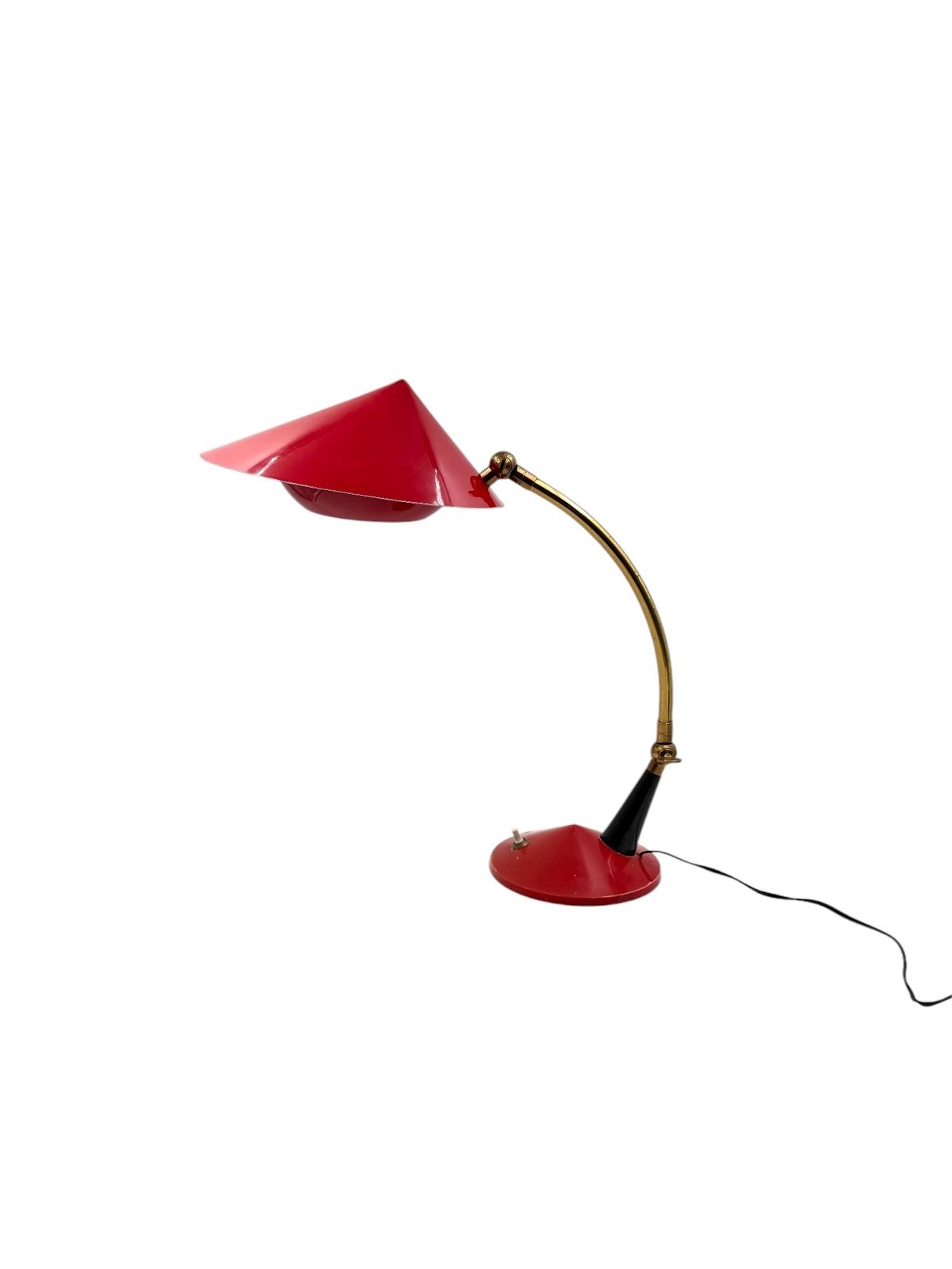 photo furniture Mid Century Red Desk Lamp, Stilux Milan Italy 1960 Ca.