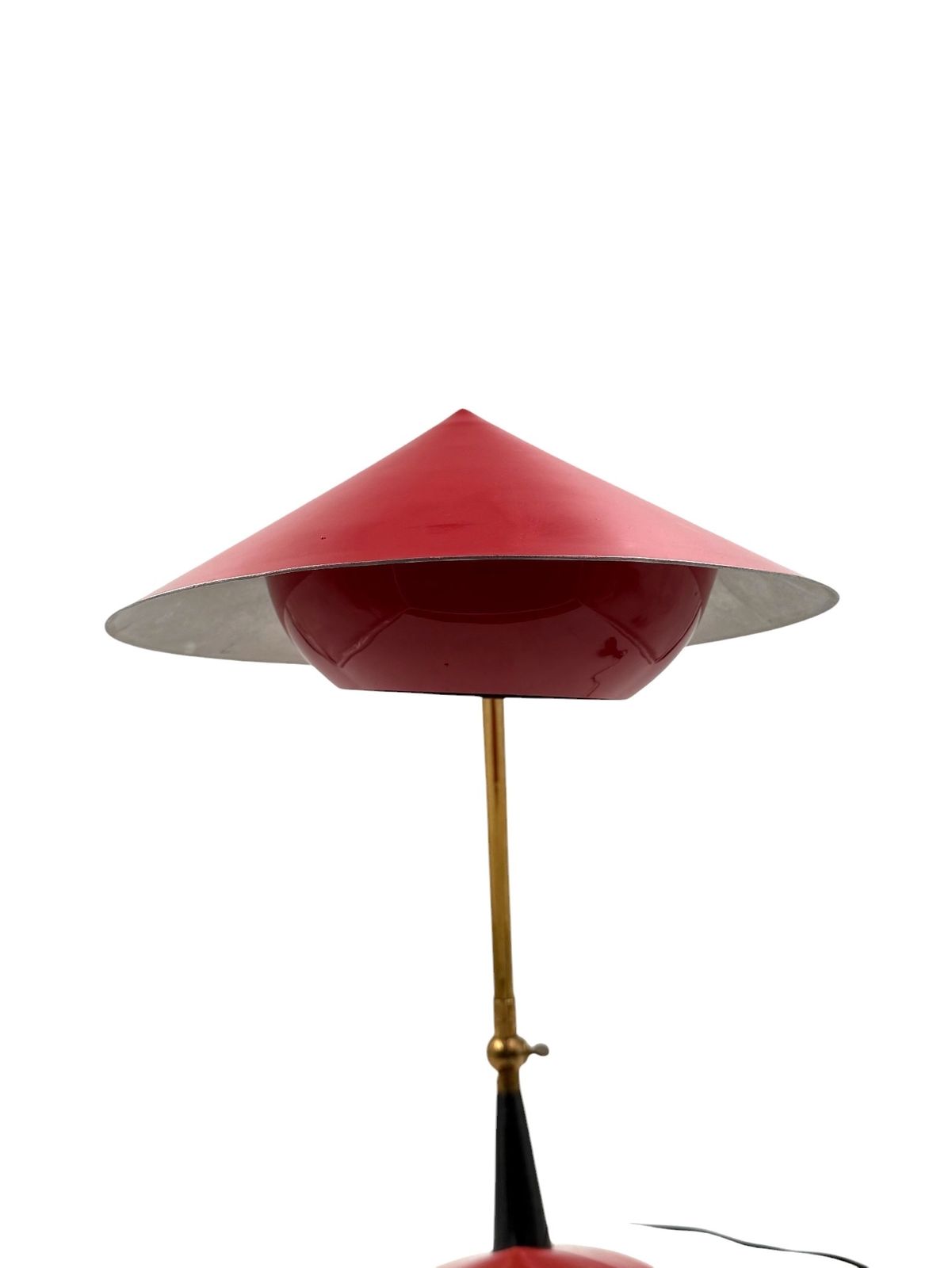 760.0 Mid Century Red Desk Lamp, Stilux Milan Italy 1960 Ca. photo