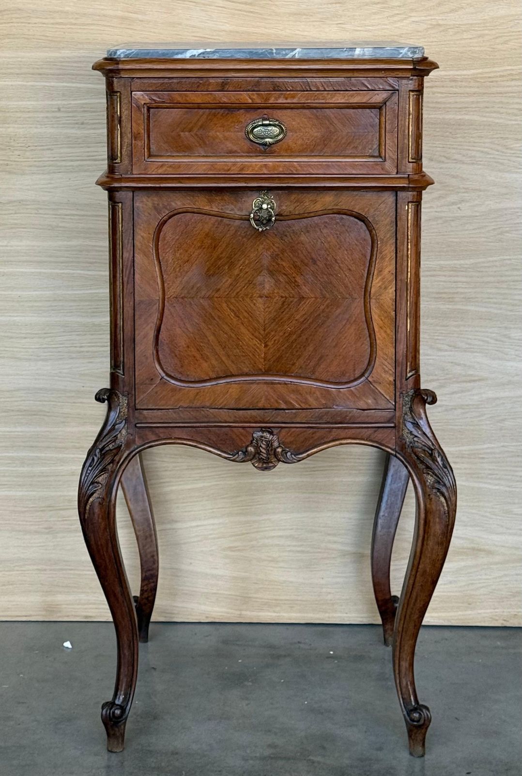 Antique French Mahogany Night Stands  Or Bedside Tables With Marble Top , 1900 photo Furniture