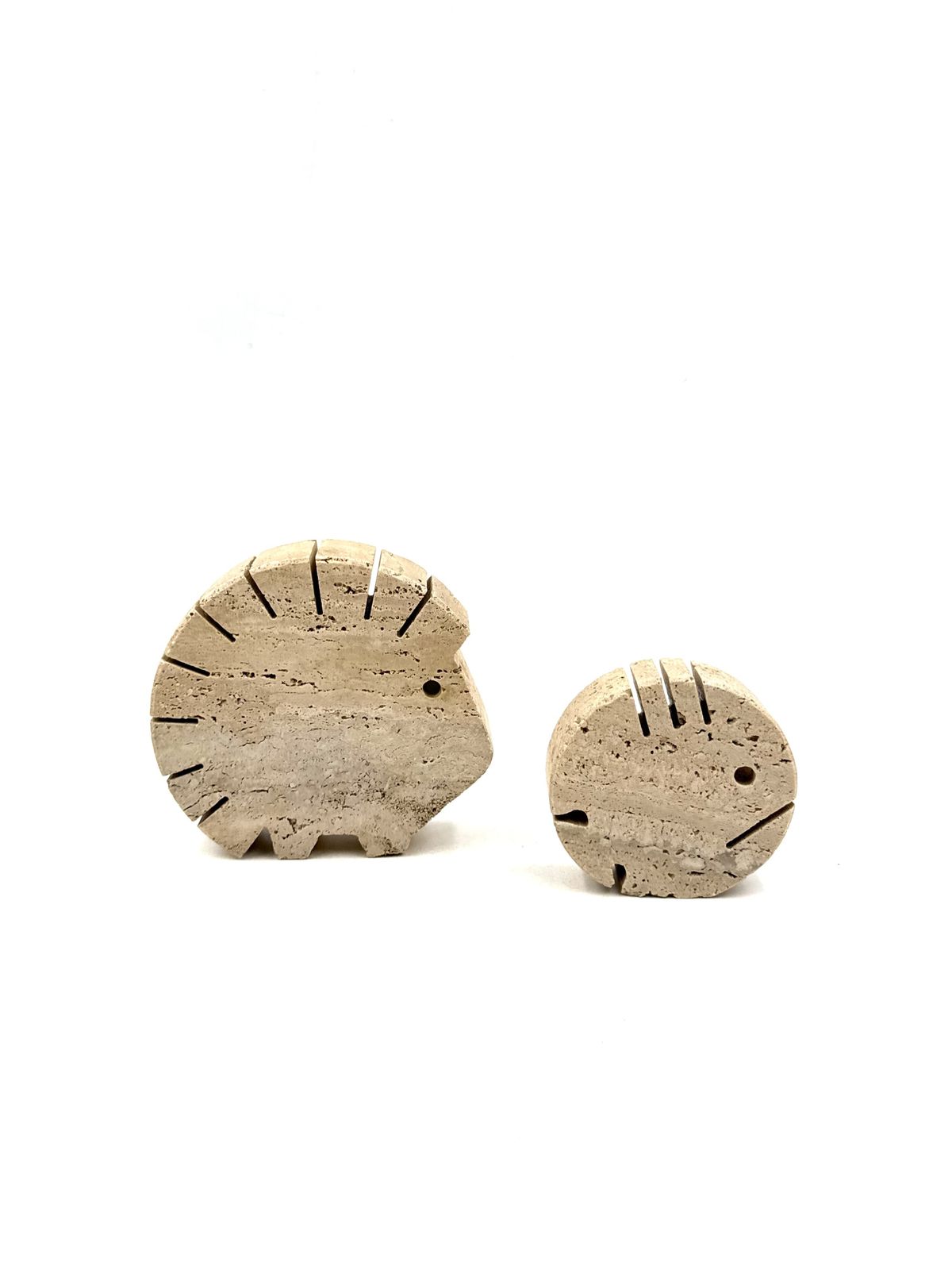 370.0 Travertine Figures Porcupine And Fish, Fratelli Mannelli, Italy 1970s photo