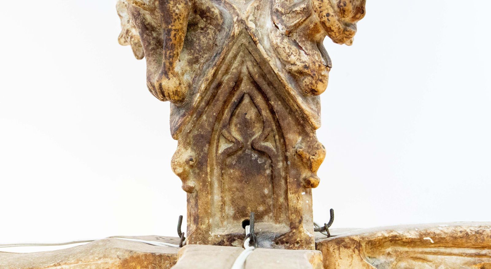 photo vinterior French Stuc Eight Gargoyles Chandelier Ceiling Pendant Midcentury Circa 1850