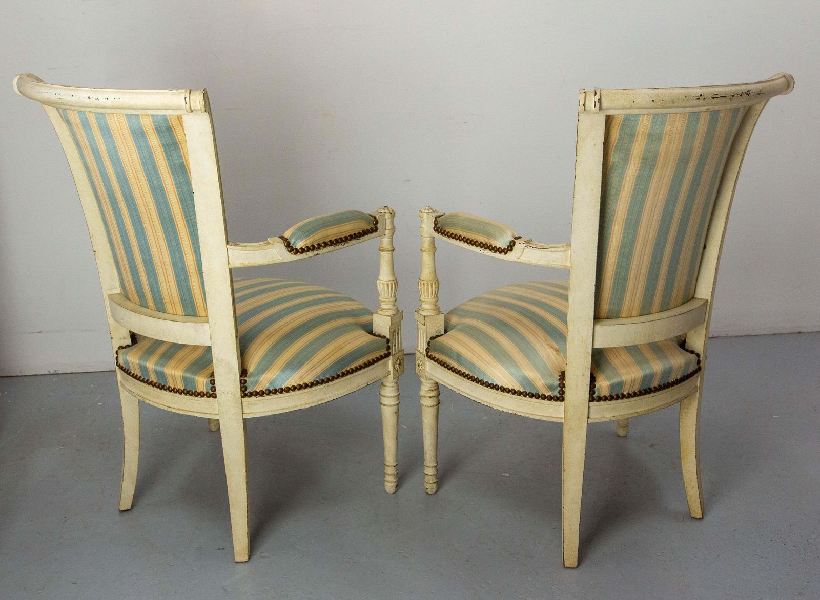 Pair Of French Open Armchairs Louis XVI Style Fauteuils, Circa 1960 photo 1509.0