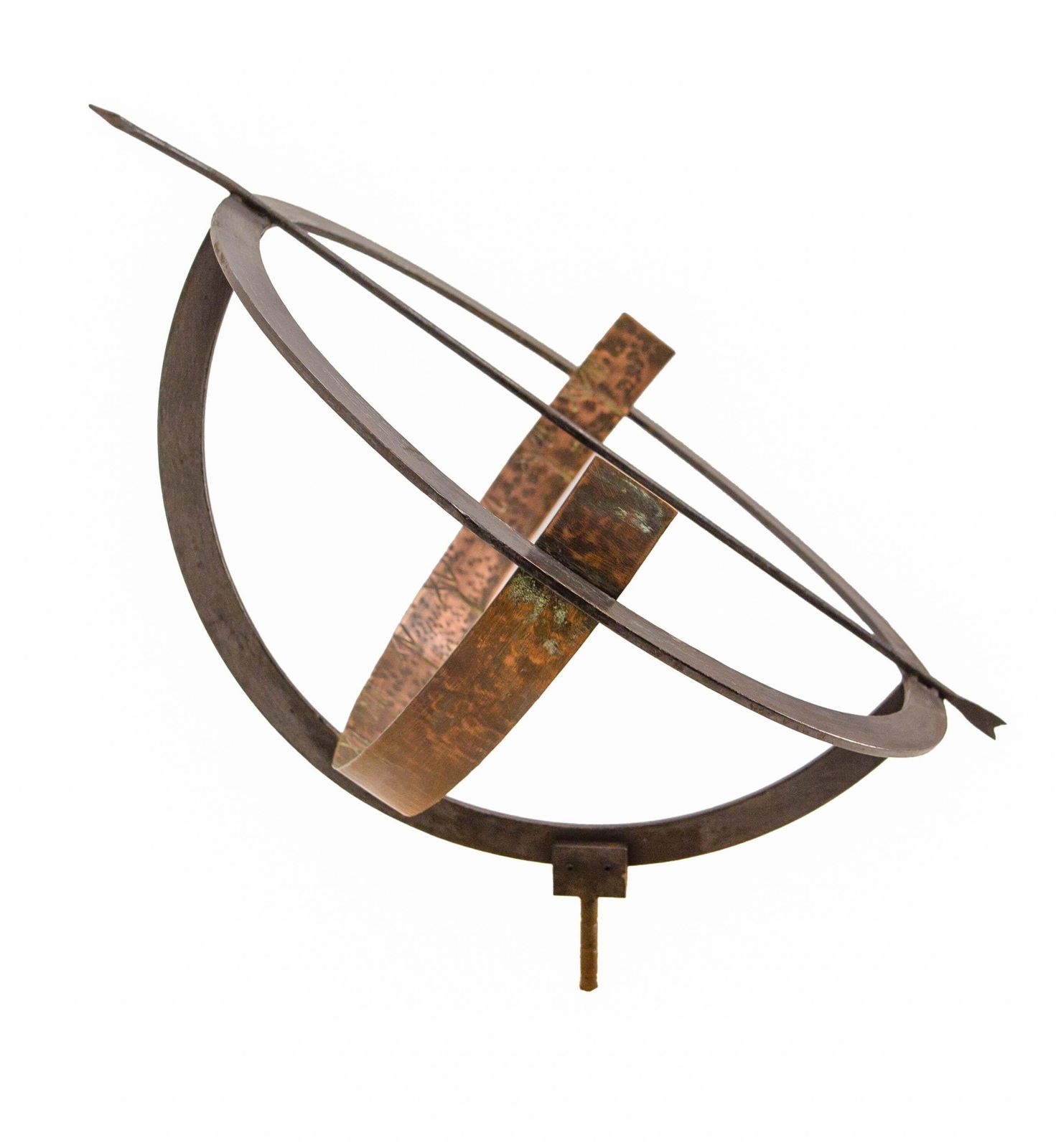 French Antique Copper & Iron Garden Sundial Late 19th Century photo 779.0