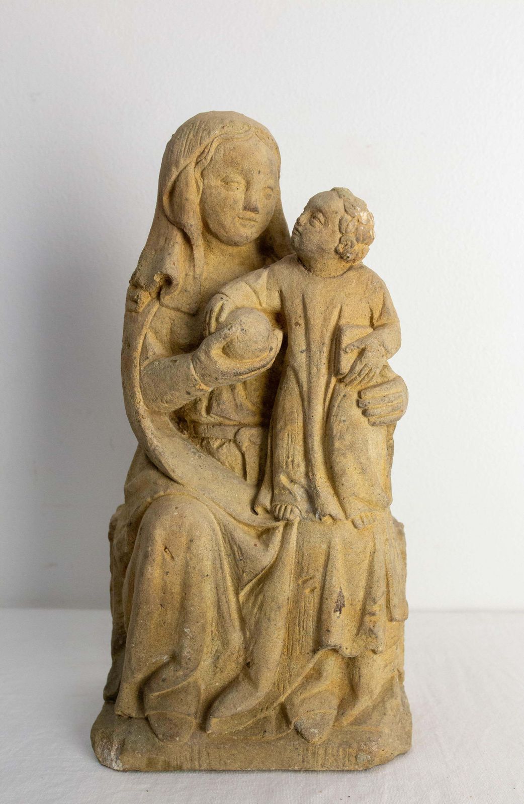 French Antique Statuette Virgin And Child Early 20 Th Century photo furniture