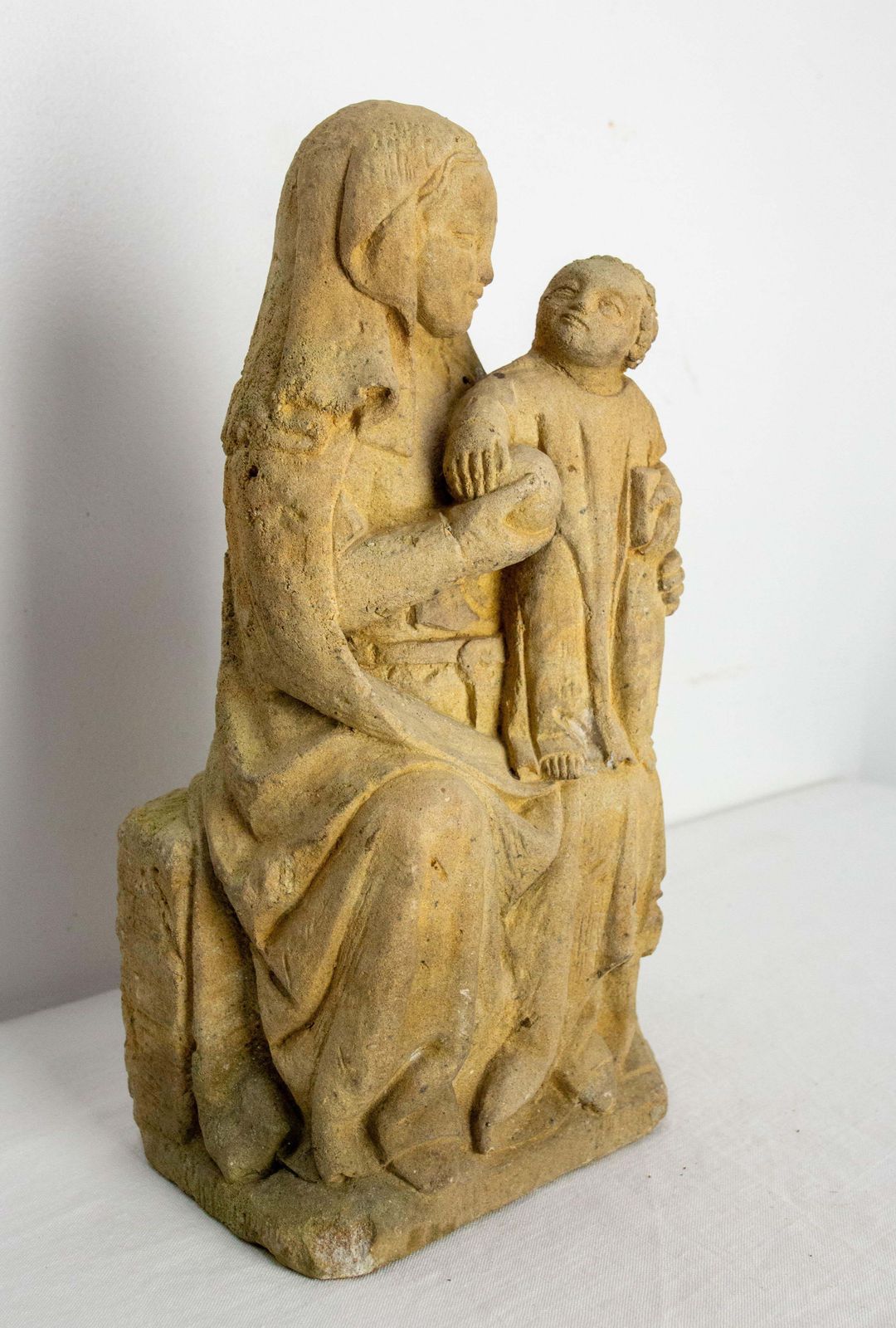 French Antique Statuette Virgin And Child Early 20 Th Century photo Art