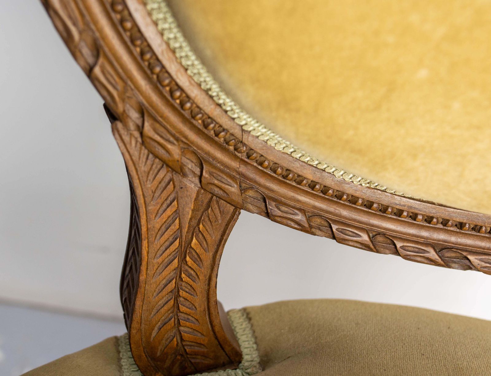 photo for sale Pair Of French Open Armchairs Louis XVI Medallion Fauteuils, Circa 1900