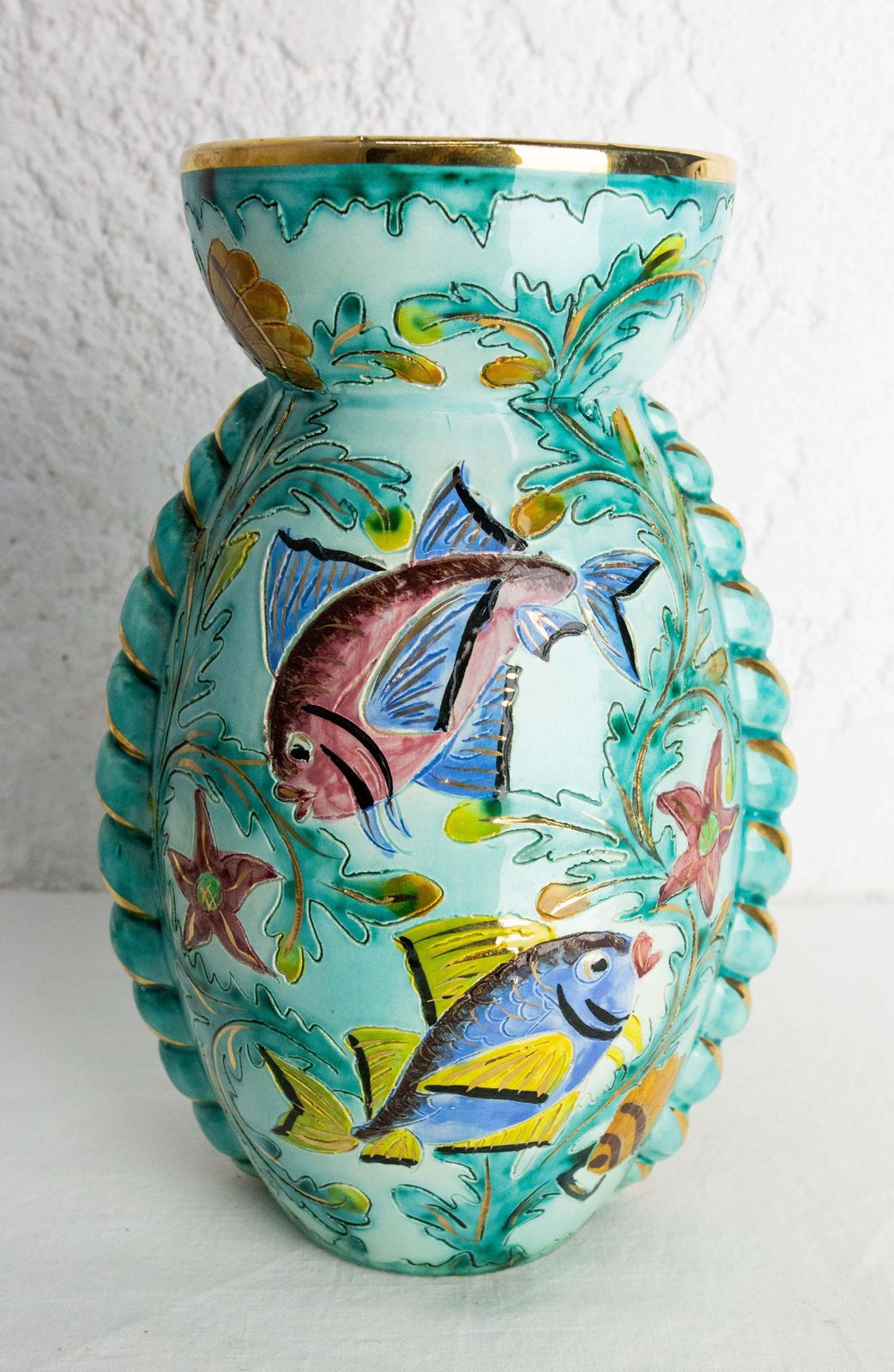 Cerdazur Monaco Ceramic Vase With Sea Decoration Mid Century French photo furniture