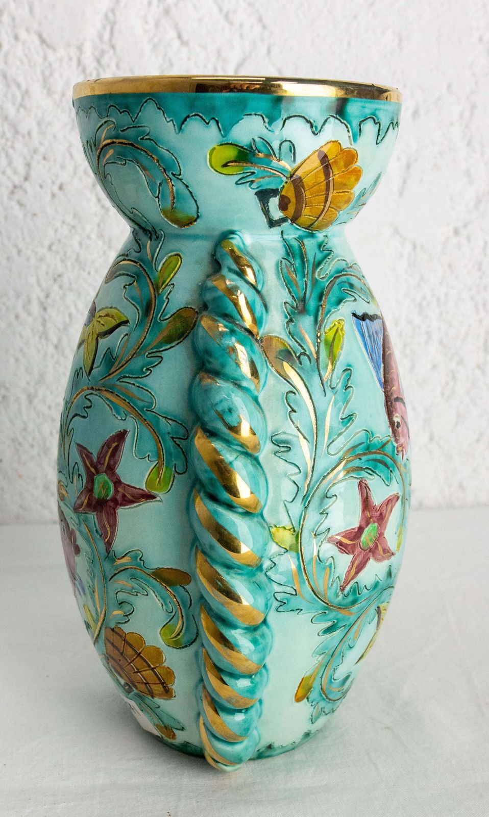 Cerdazur Monaco Ceramic Vase With Sea Decoration Mid Century French photo Home Decor