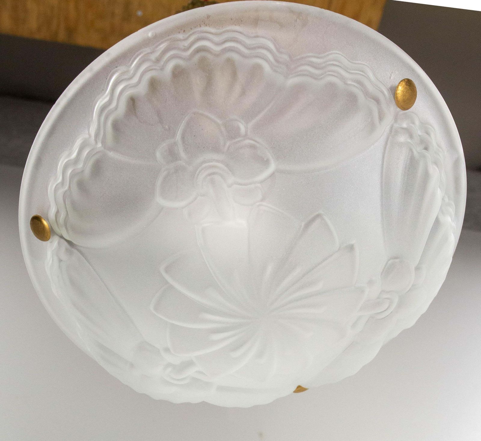 French Art Deco Lustre Glass Ceiling Pendant Chandelier, Circa 1930 photo buy