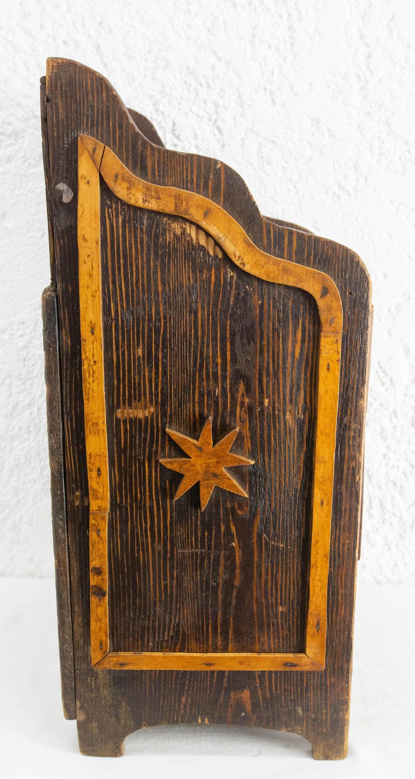 French Chestnut Little Nightstand Table Side Cabinet Shooting Star, Late 19th C photo vinterior