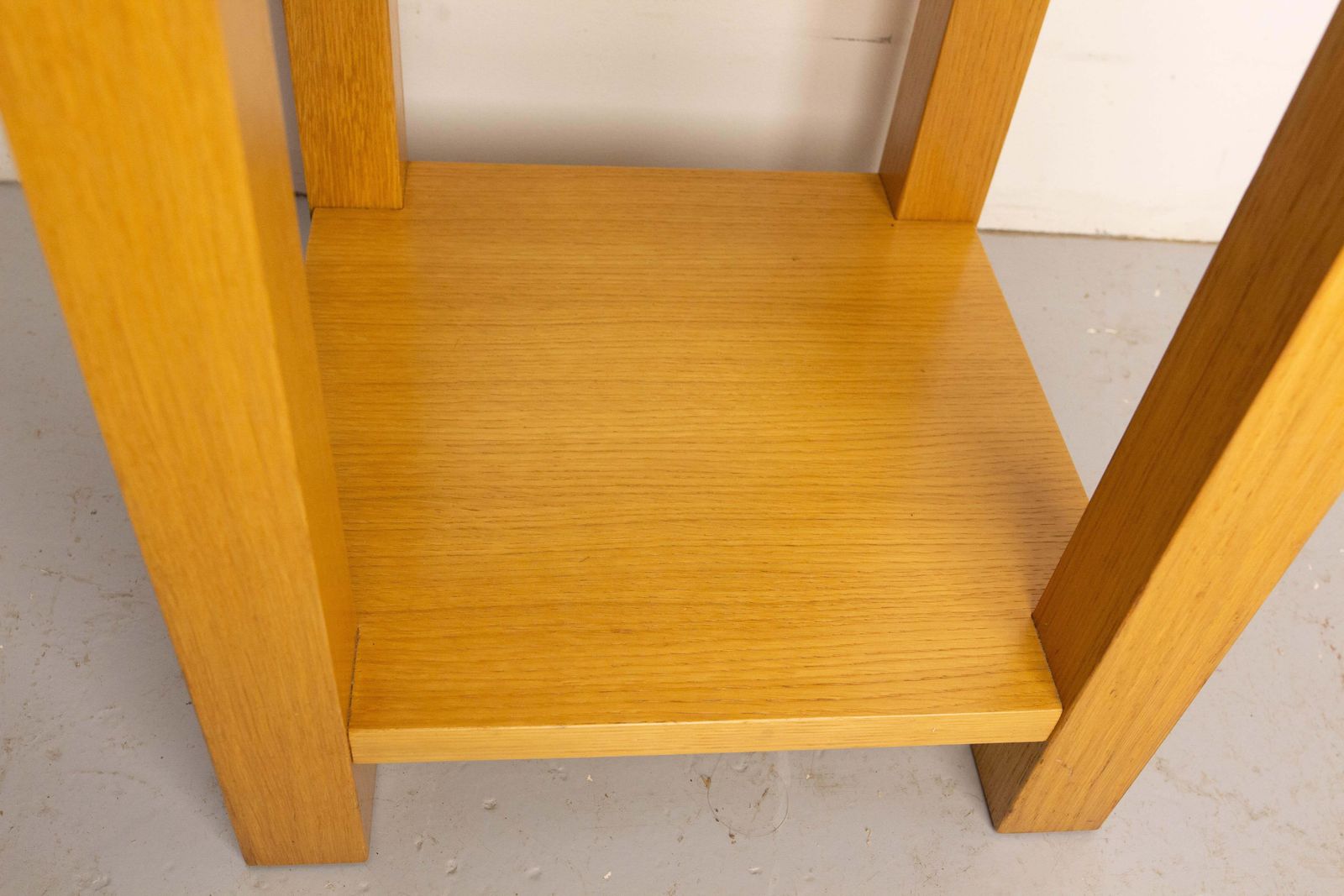 612.0 French Oak & Leather Sellette Or Plant Holder, Circa 2000 photo
