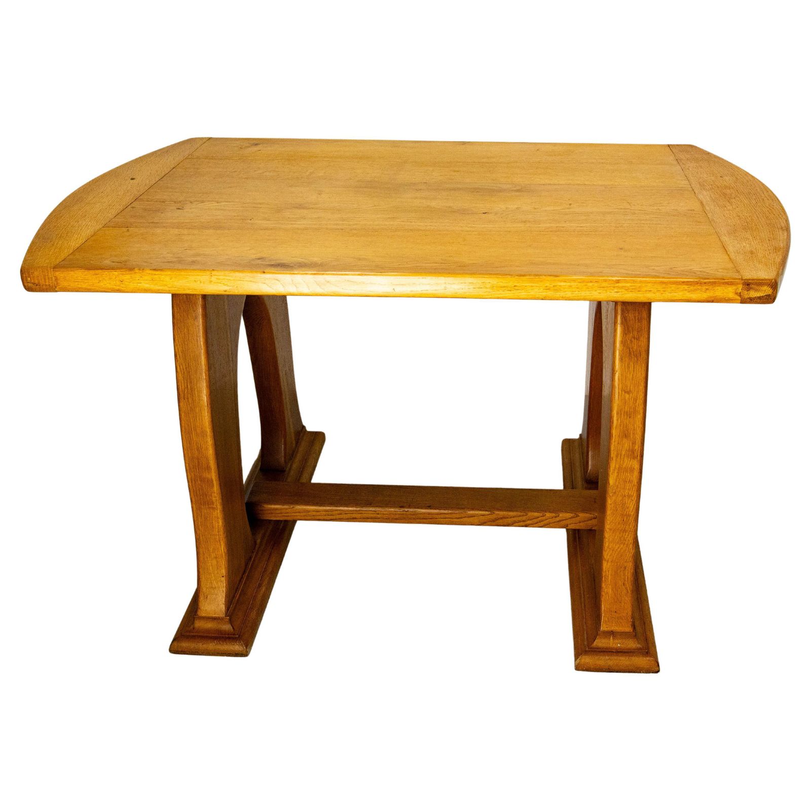 Massive Oak Table Art Nouveau Inspiration, France, Mid 20th Century