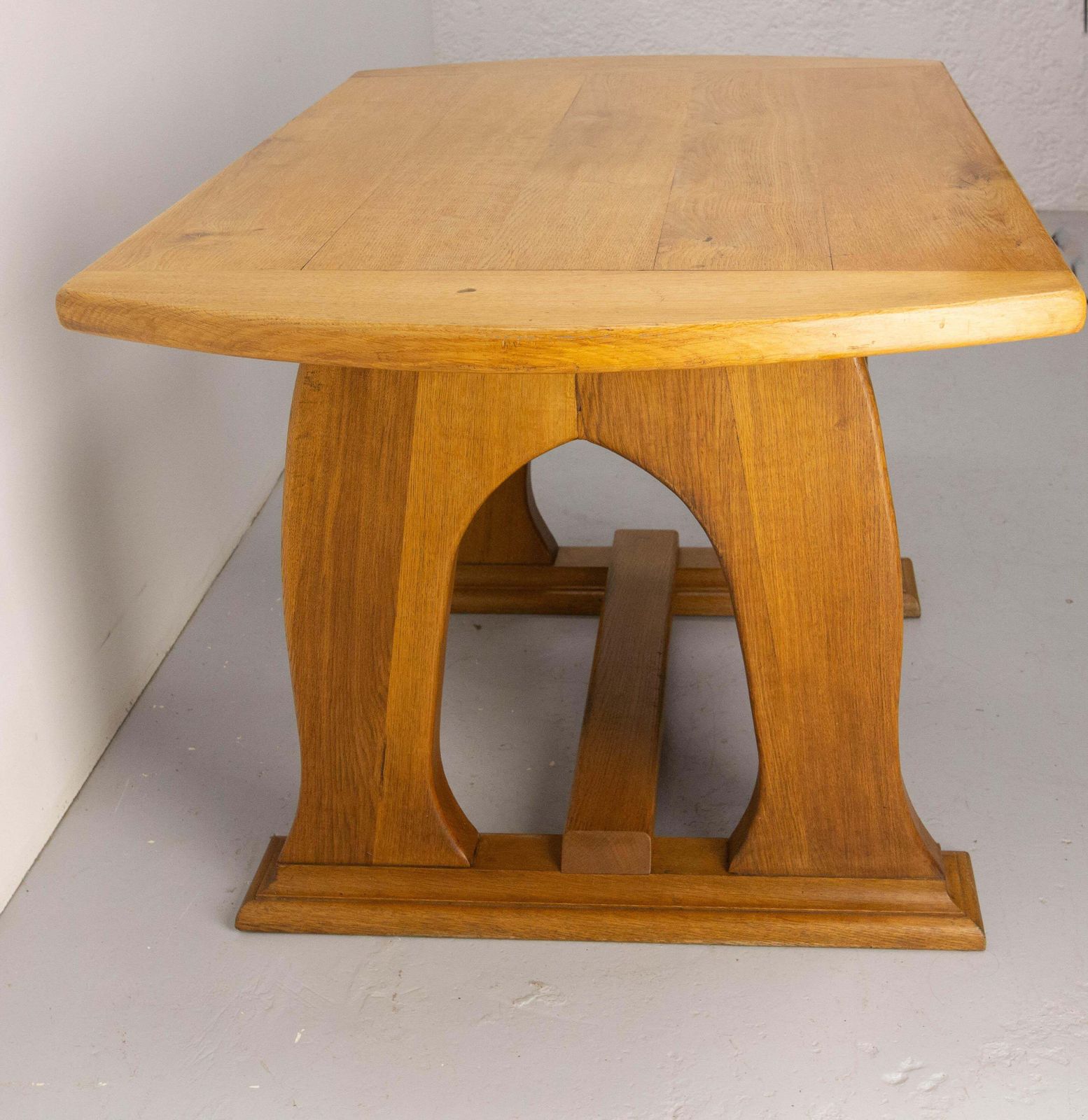 Massive Oak Table Art Nouveau Inspiration, France, Mid 20th Century photo for sale