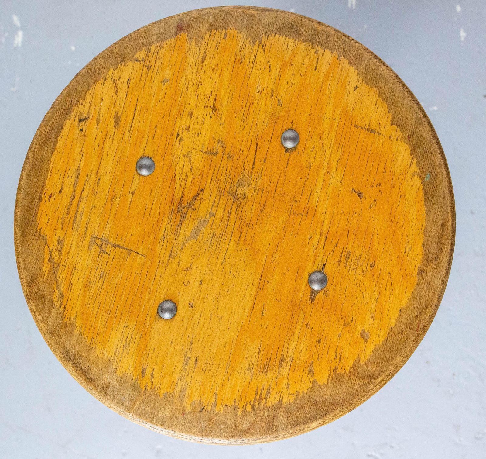 Nertherlands Pair Of Scholar Stools From Amsterdam Beech And Metal, Circa 1950 photo vinterior