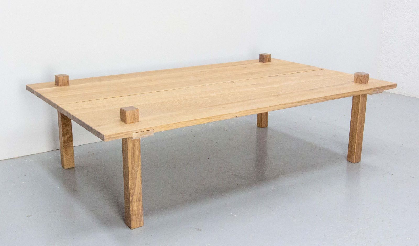 French Oak Coffee Table Brutalist Style Original Creation By S Lamarre, 2023 photo for sale