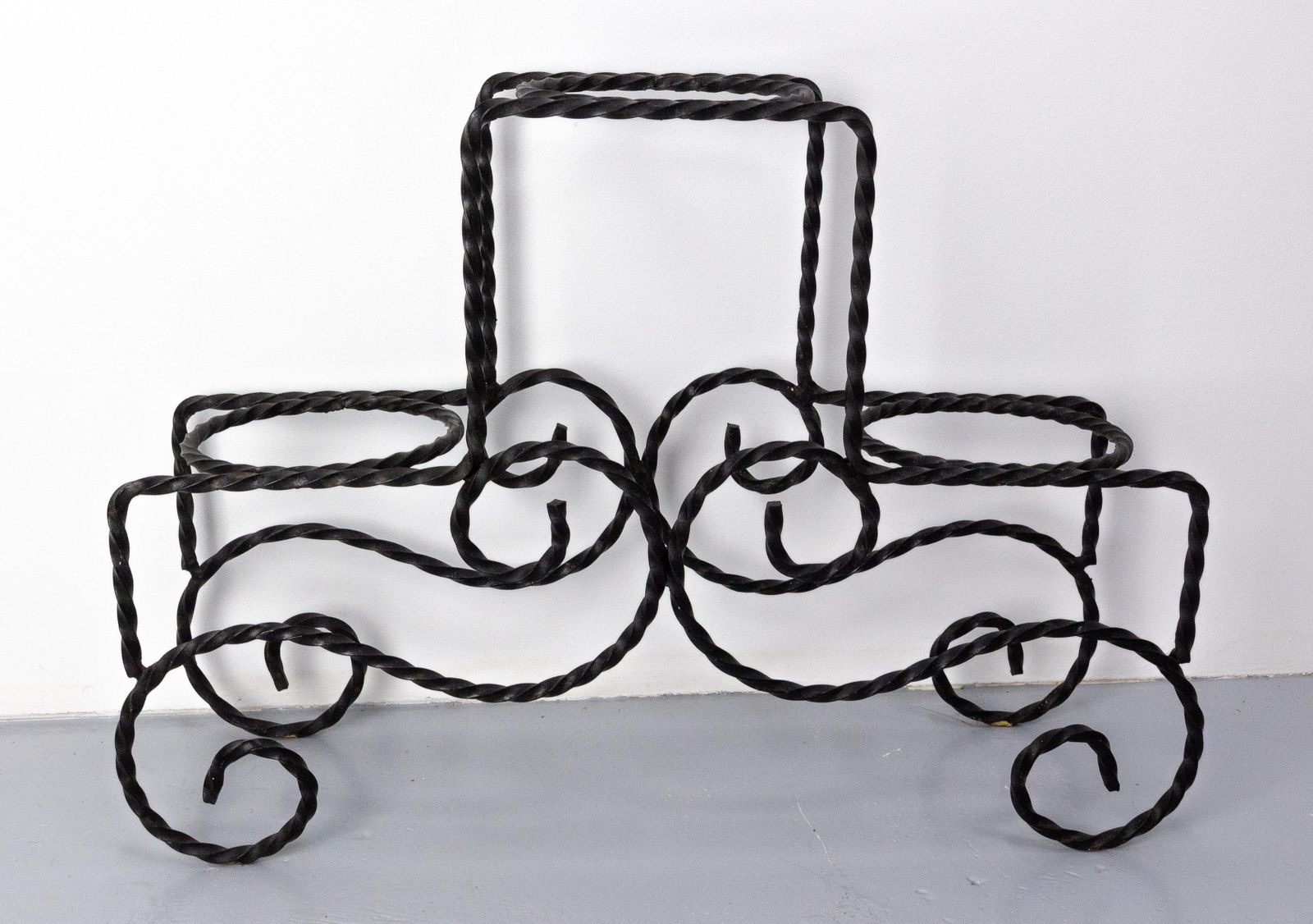 French Mid Century Plant Holder Wrought Iron, Circa 1960 photo for sale