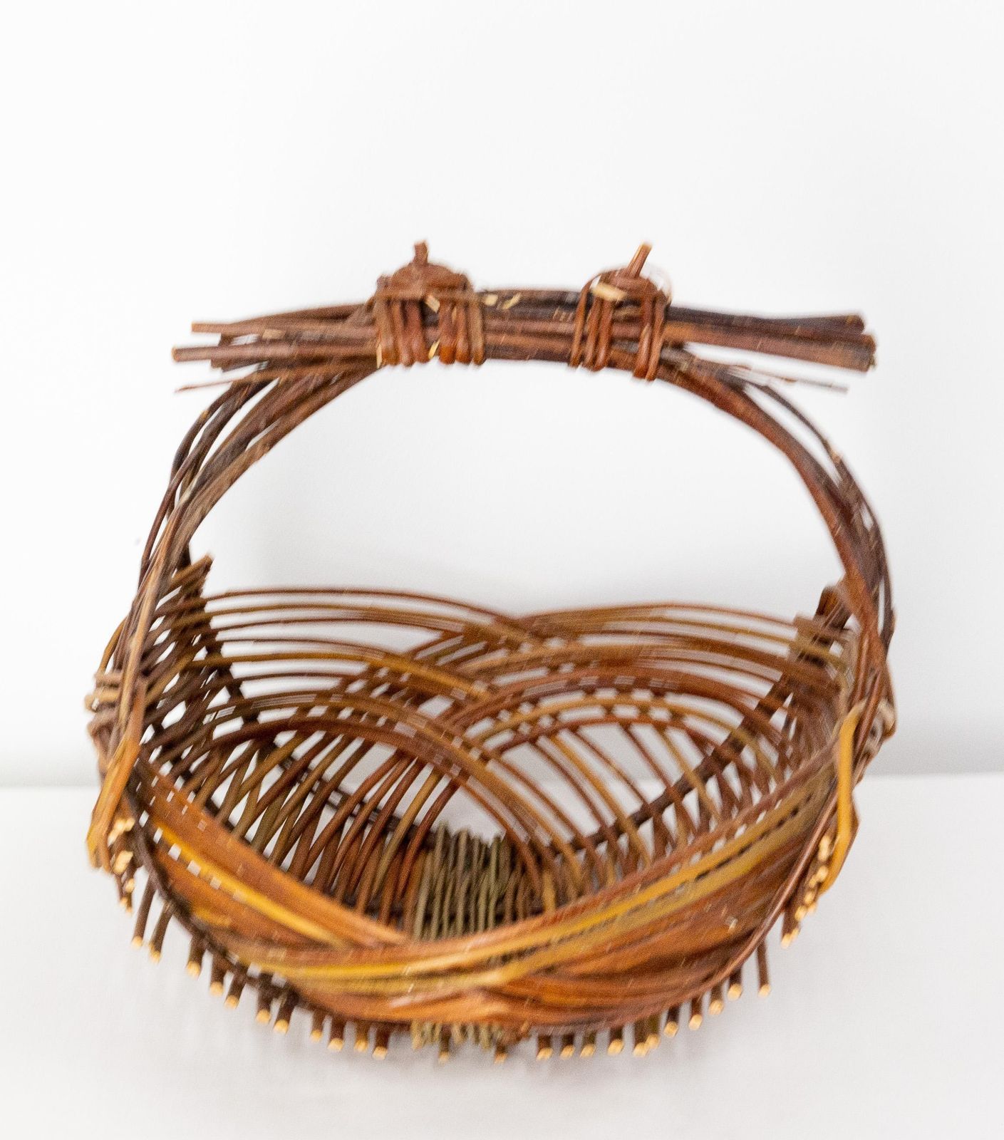 Mid Century Rattan Basket Centerpiece Fruit Cup, France photo Home Decor