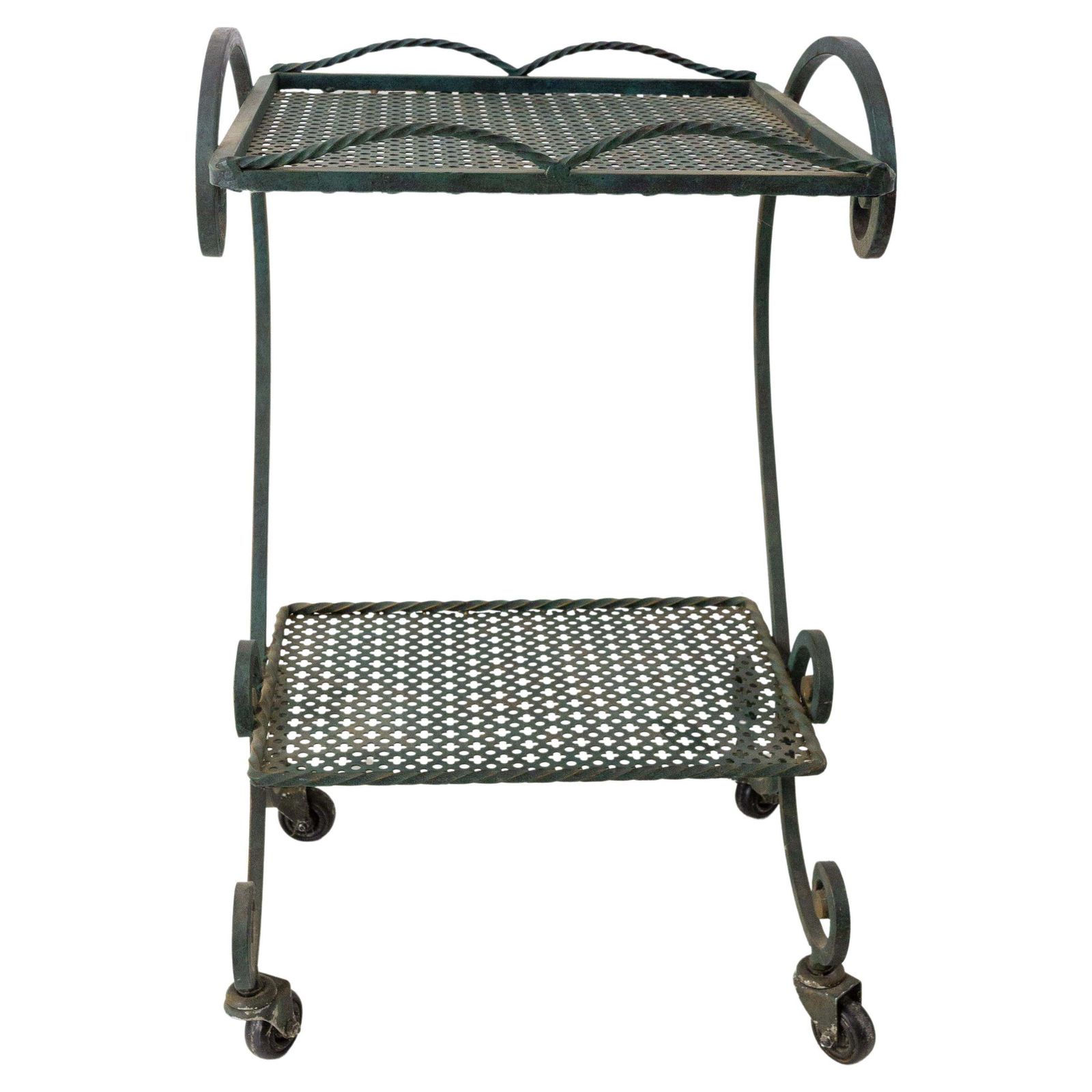 French Iron Table Trolley Console Desserte Side Table End Sofa With Wheels, 1960 photo furniture