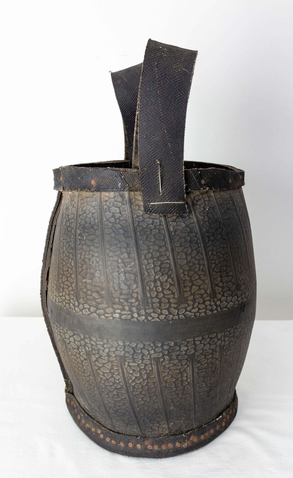 Portuguese Hand Made Rubber Basket Or Cachepot Mid Century photo for sale