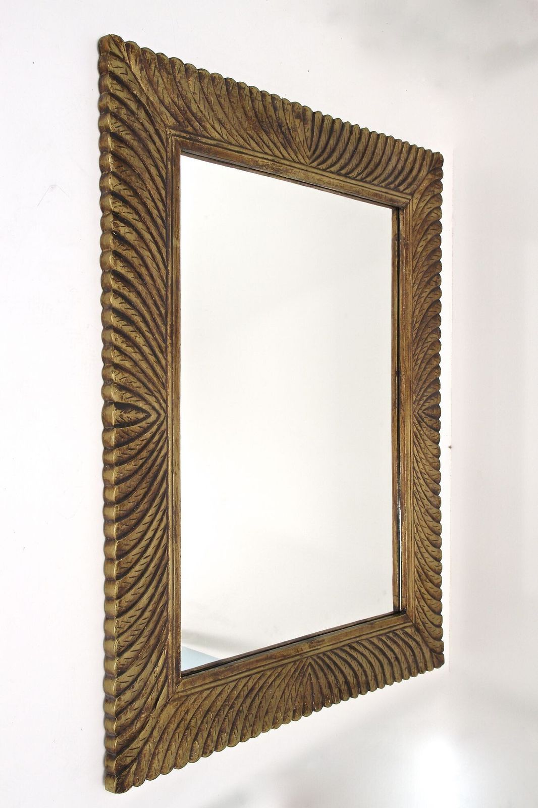 Monumental Gilt Mid Century Wall Mirror, Handcarved, Italy Circa 1940/50 photo for sale