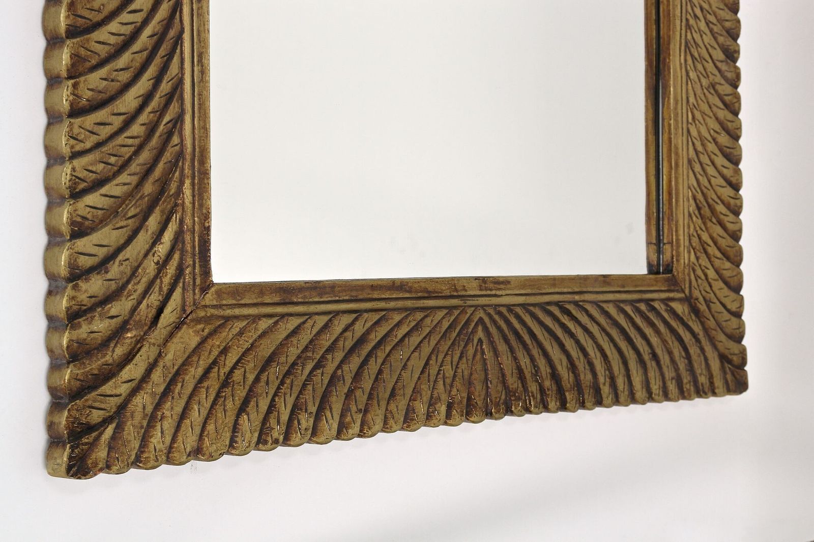 Monumental Gilt Mid Century Wall Mirror, Handcarved, Italy Circa 1940/50 photo vintage
