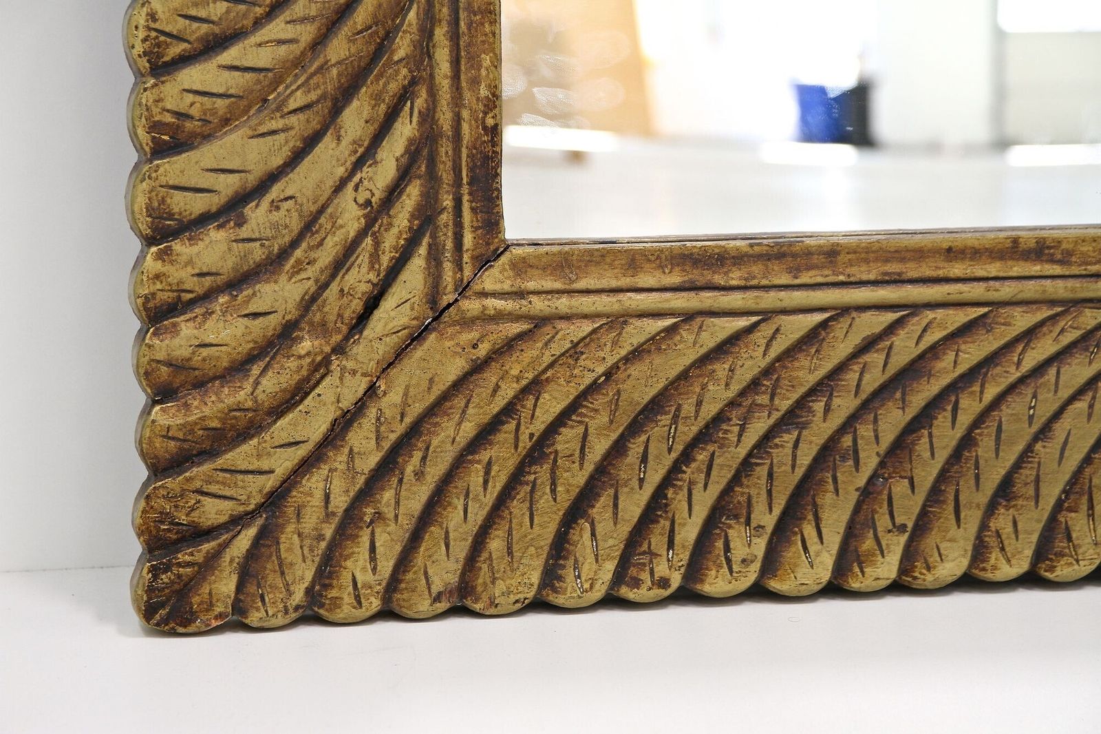 photo furniture Monumental Gilt Mid Century Wall Mirror, Handcarved, Italy Circa 1940/50