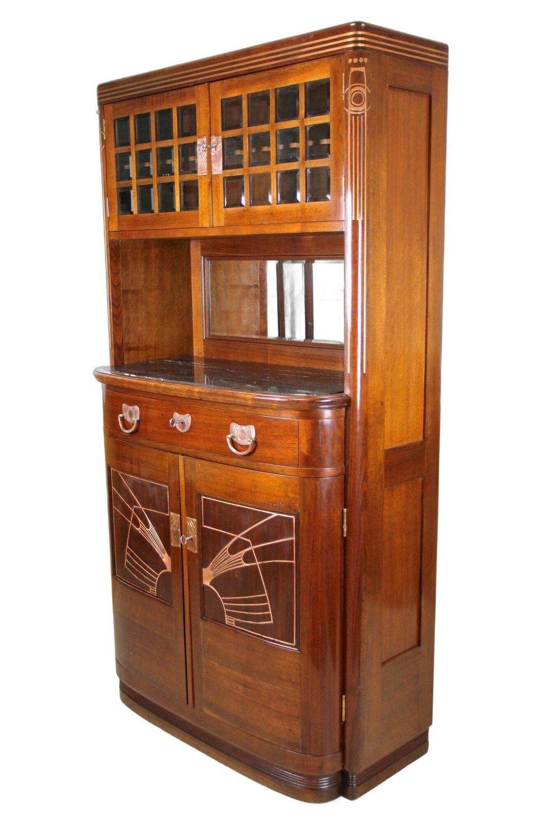 20th Century Art Nouveau Mahogany Cabinet/ Buffet By August Ungethüm, At Ca 1900