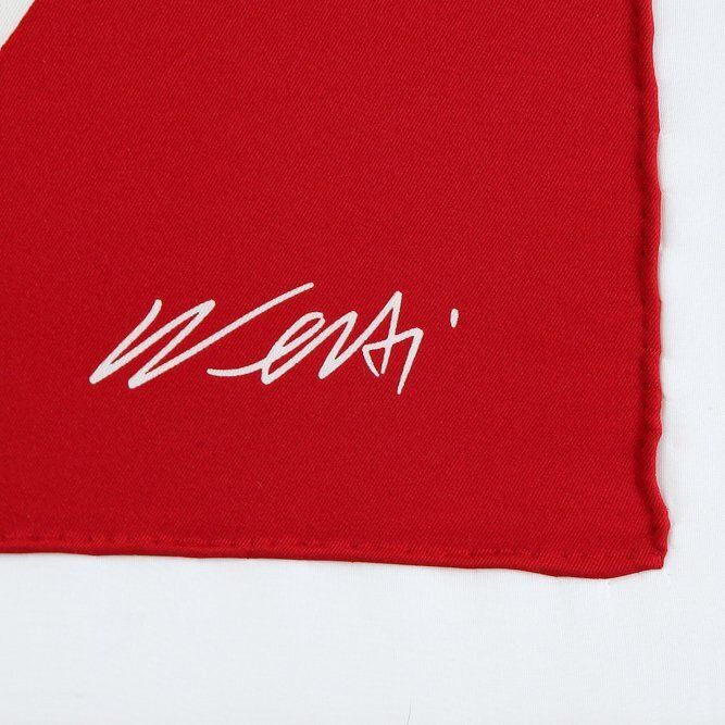 Ai Weiwei, Cats And Dogs, Red & White, 90cm, Framed Silk Scarf photo for sale