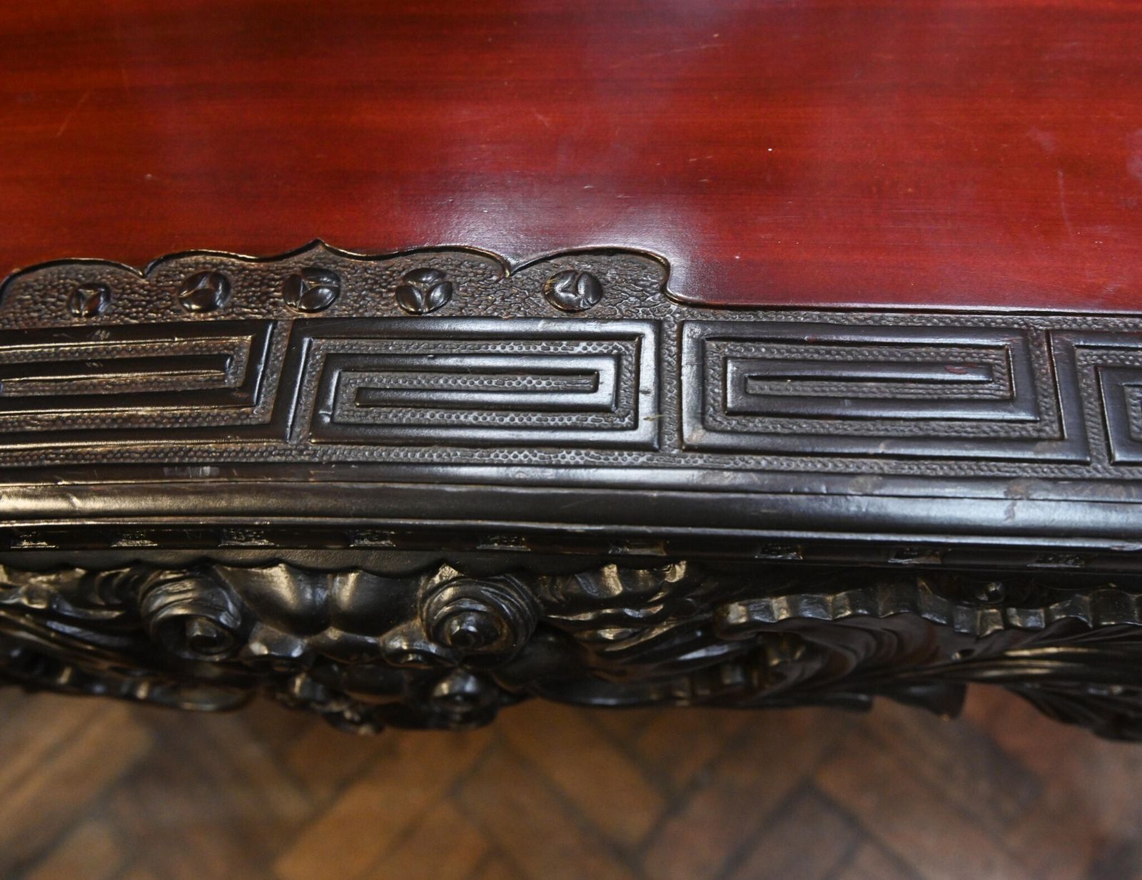 photo buy Japanese Carved Desk And Chair Set Hardwood Meije
