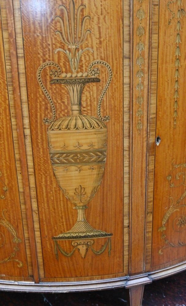Regency Demi Lune Cabinet Classical Adams Satinwood photo 7995.0