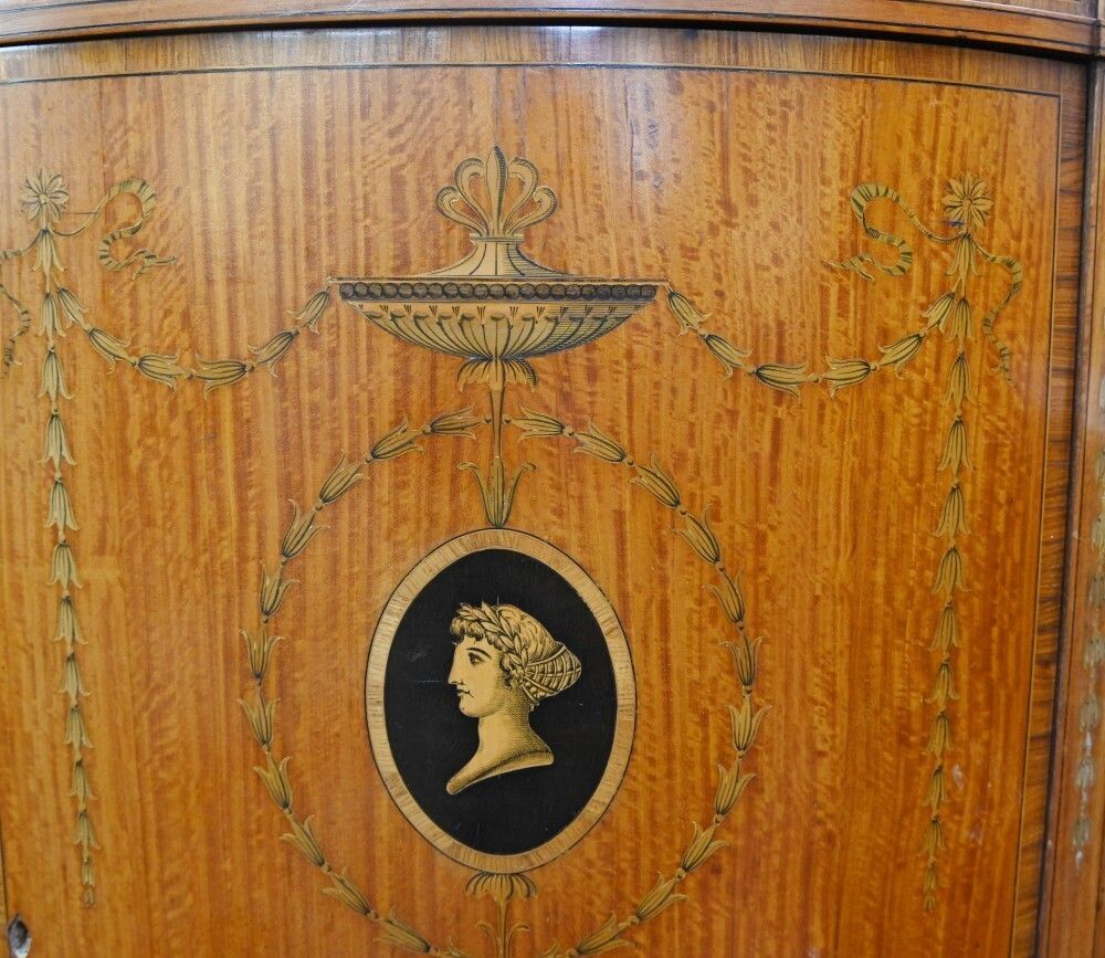 Regency Demi Lune Cabinet Classical Adams Satinwood photo buy