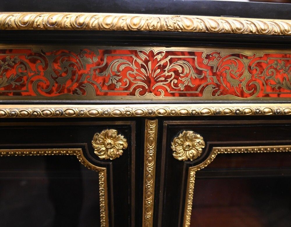Antique Boulle Cabinet Vitrine Napoleon III 1860 photo furniture