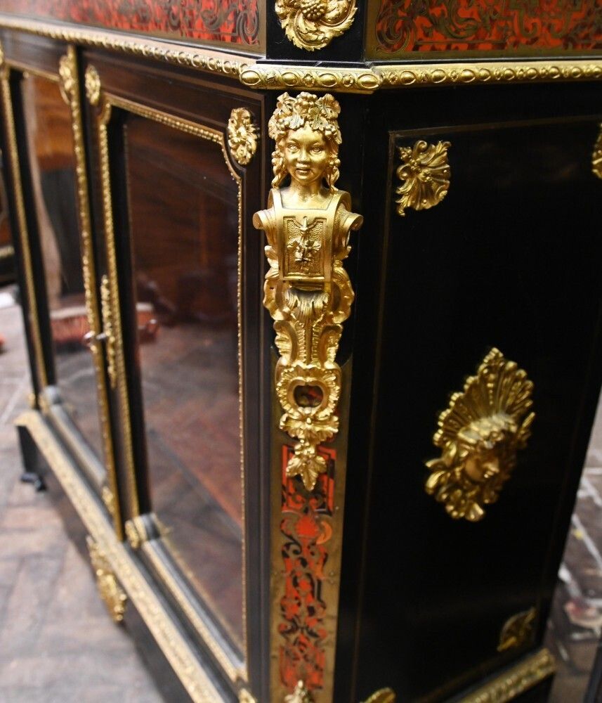 Antique Boulle Cabinet Vitrine Napoleon III 1860 photo 3950.0