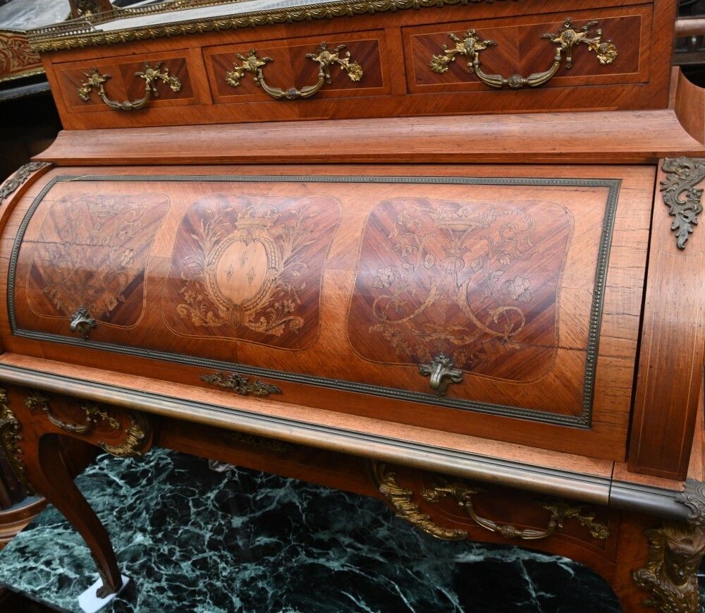 French Empire Roll Top Desk Bureau De Roi 1860 photo Furniture