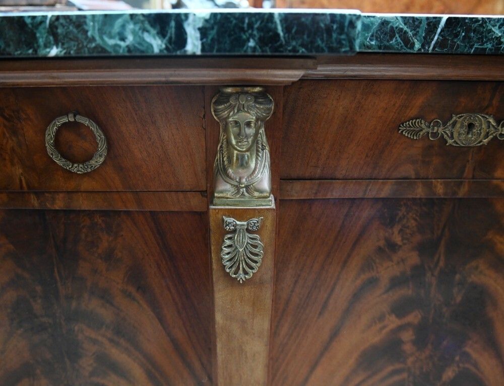 French Empire Cabinet Buffet Server Mahogany 1880 photo Furniture