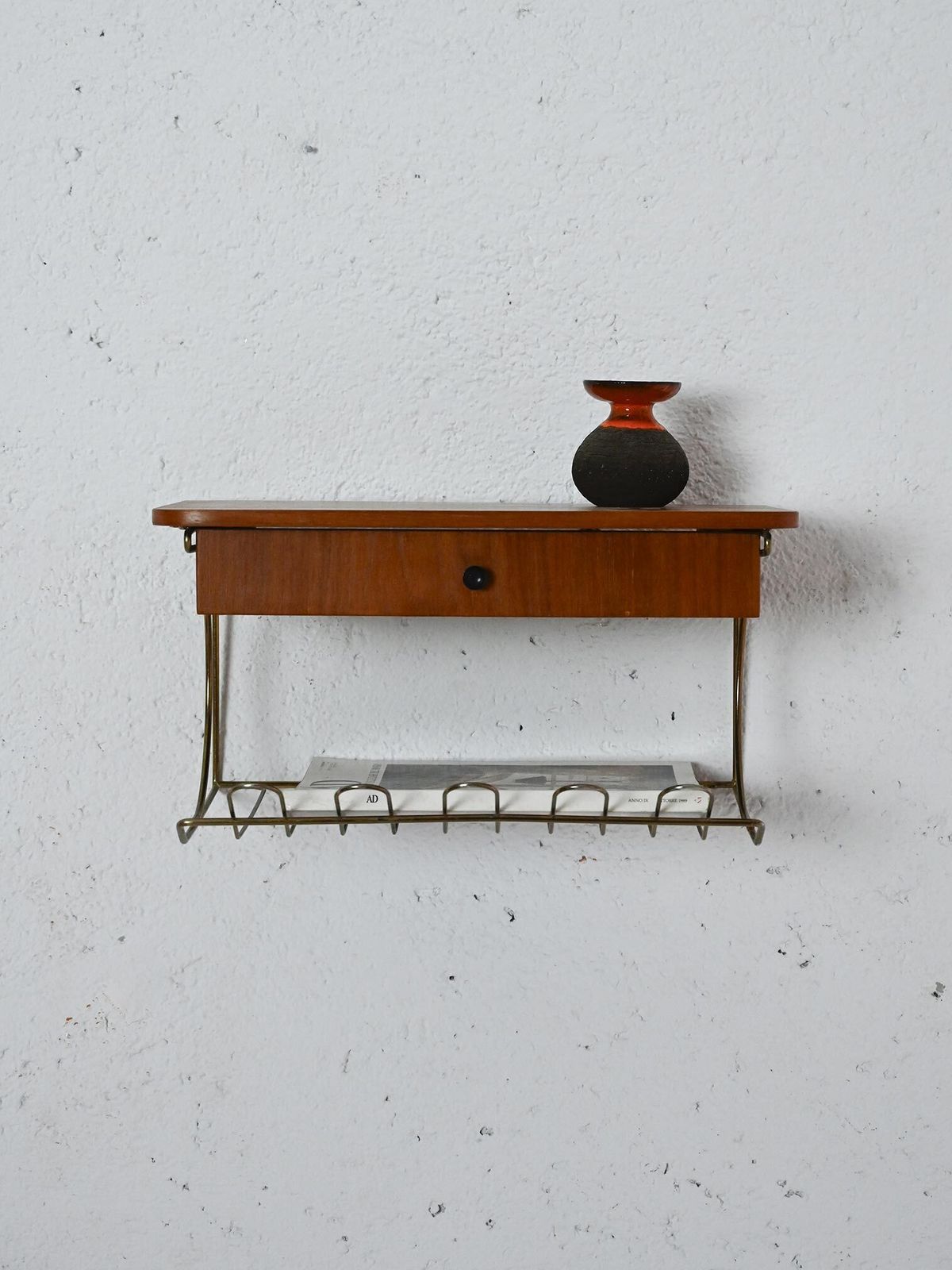 1960s Suspended Bedside Table, Vintage