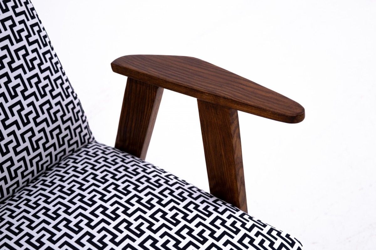 photo for sale Black And White Midcentury Armchair Model 366 Designed By Chierowski, Poland, 1960s.