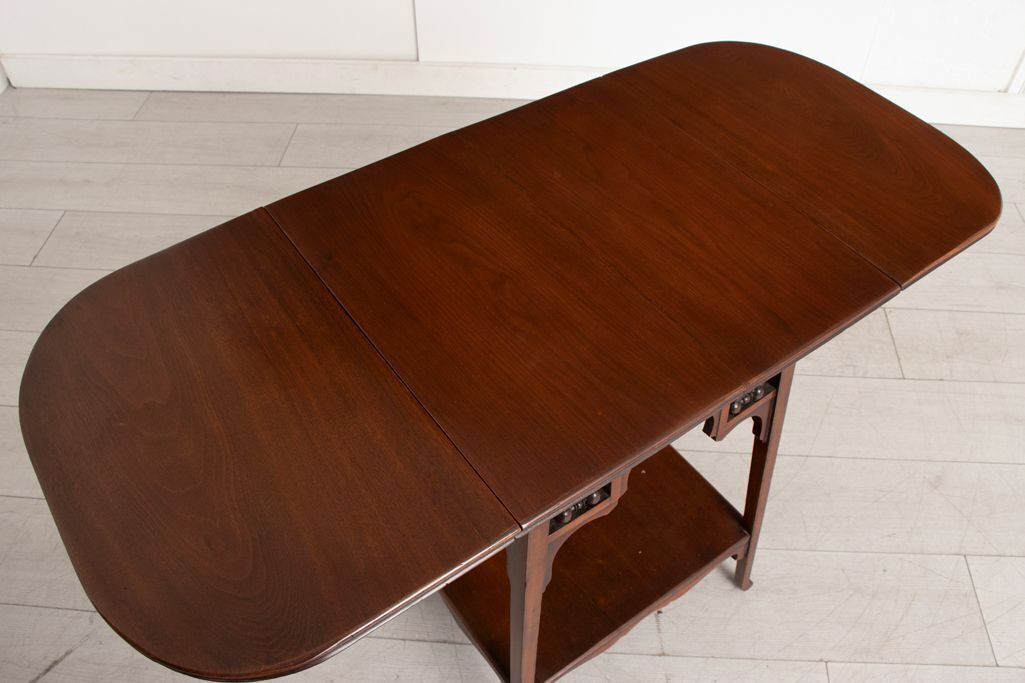 Anglo Moresque Mahogany Occasional Table With Drop Flaps By Liberty & Co. C.1890 photo vintage