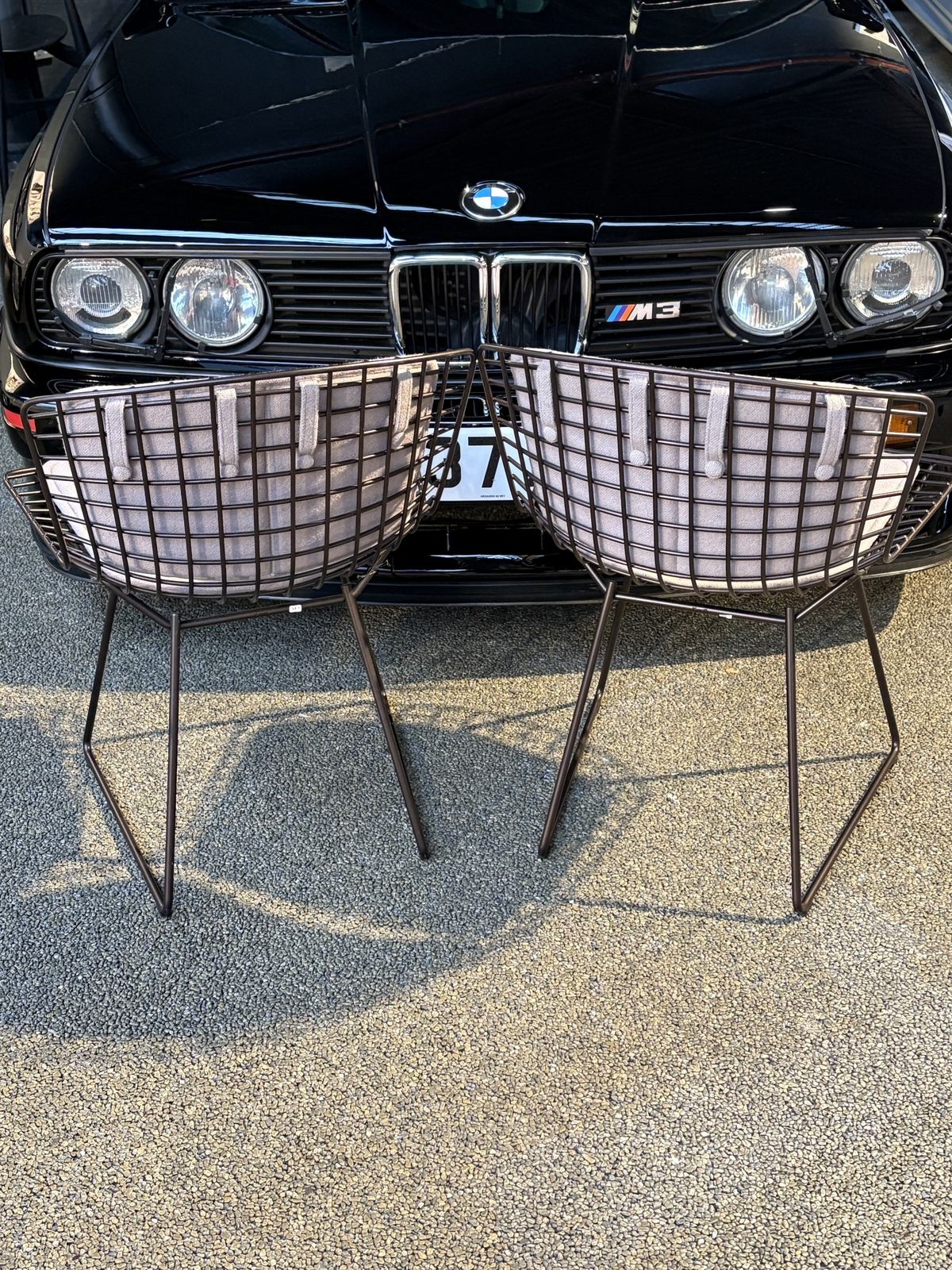 A Pair Of Knoll Bertoia Side Chairs With Seat Pads. photo furniture